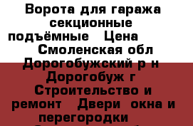 Ворота для гаража секционные, подъёмные › Цена ­ 30 000 - Смоленская обл., Дорогобужский р-н, Дорогобуж г. Строительство и ремонт » Двери, окна и перегородки   . Смоленская обл.